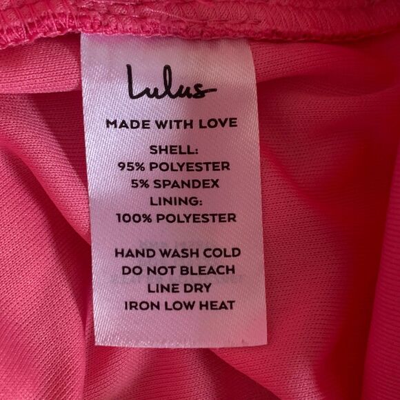 Lulus Flirt Alert Hot Pink Mini Dress NWT Ruffled Straps Adjustable Length Sz M - Picture 12 of 12